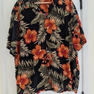 Floral Black and Orange Men's Shirt